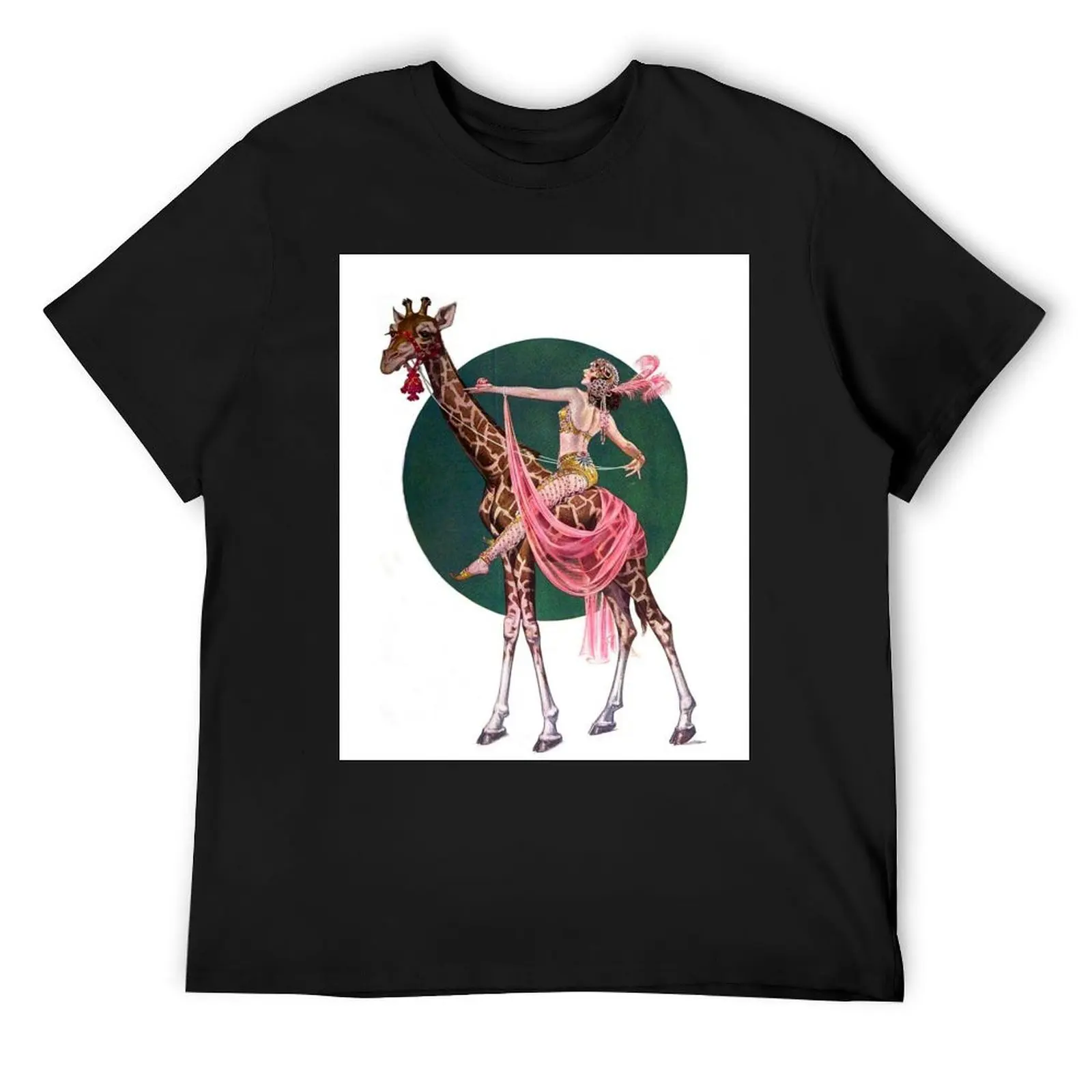 

Woman on Giraffe T-Shirt anime t shirts plain Luxury man mens t shirts casual stylish