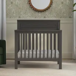 Autumn 4-in-1 Convertible Mini Crib in Slate,  Gold Certified