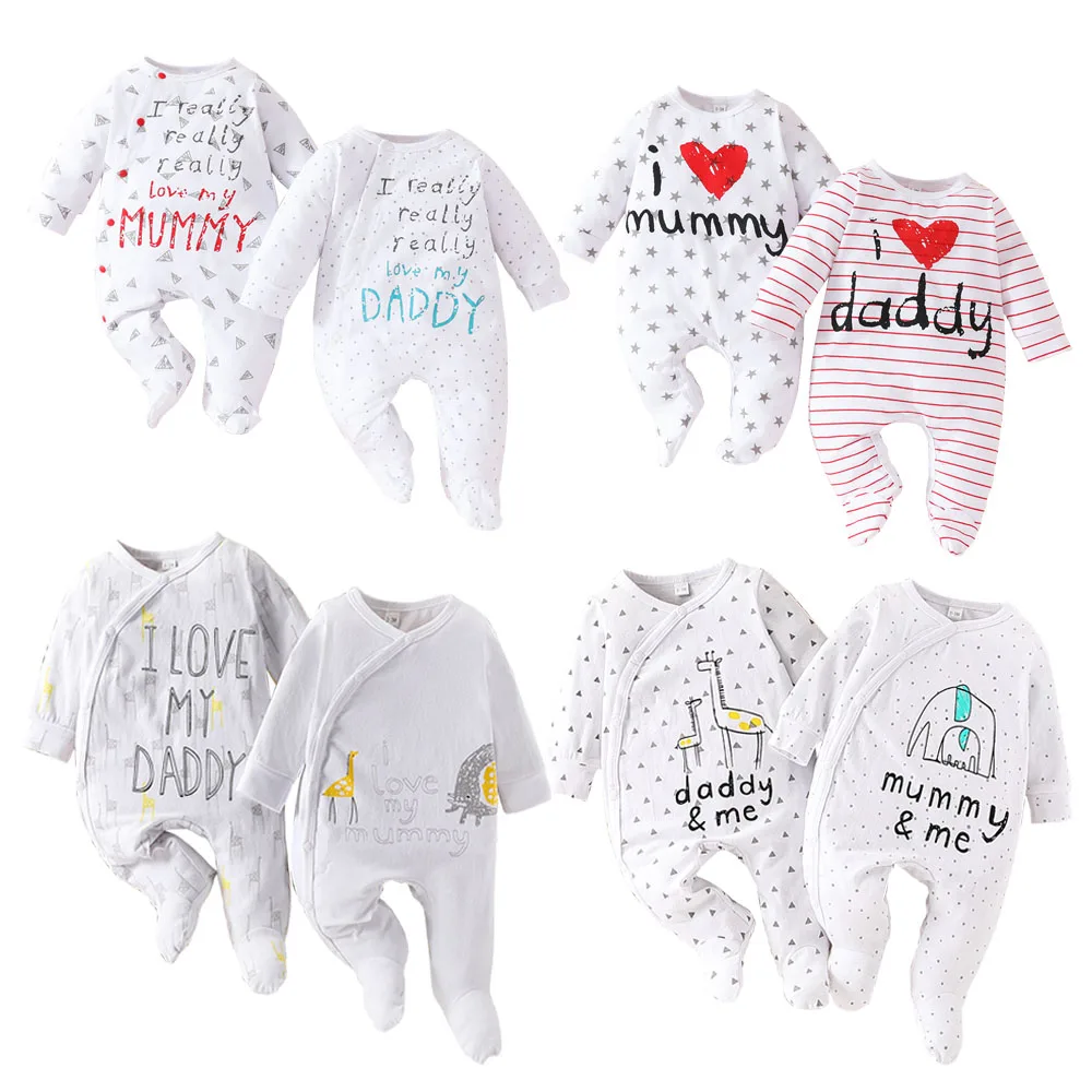 2-piece Newborn Baby Girl Boy Footies Romper 