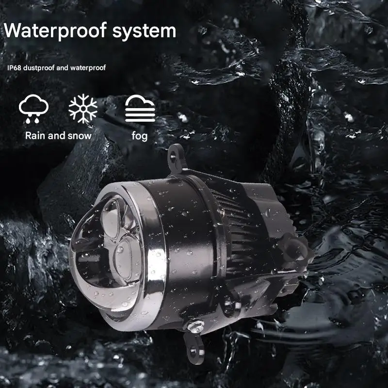 Dual Eye Dual Direct Bi LED Projector Fog Light with Halo High Low Beam Focused Spot All in One Car LED Fog Lamp Upgrade
