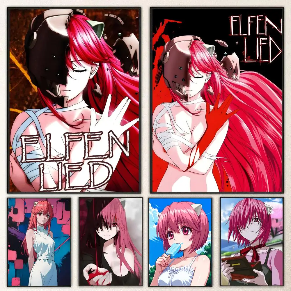 Anime Elfen Lied Poster High-definition  poster stickers, suitable for bedroom, living room, home decoration