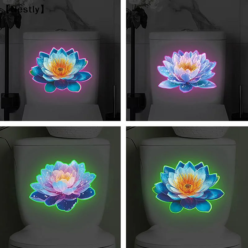 Glow-In-The-Dark Toilet Sticker Self-Adhesive Removable Windows Wall Sticker Home Decor Car Sticker Lights Up At Night〔Nest〕