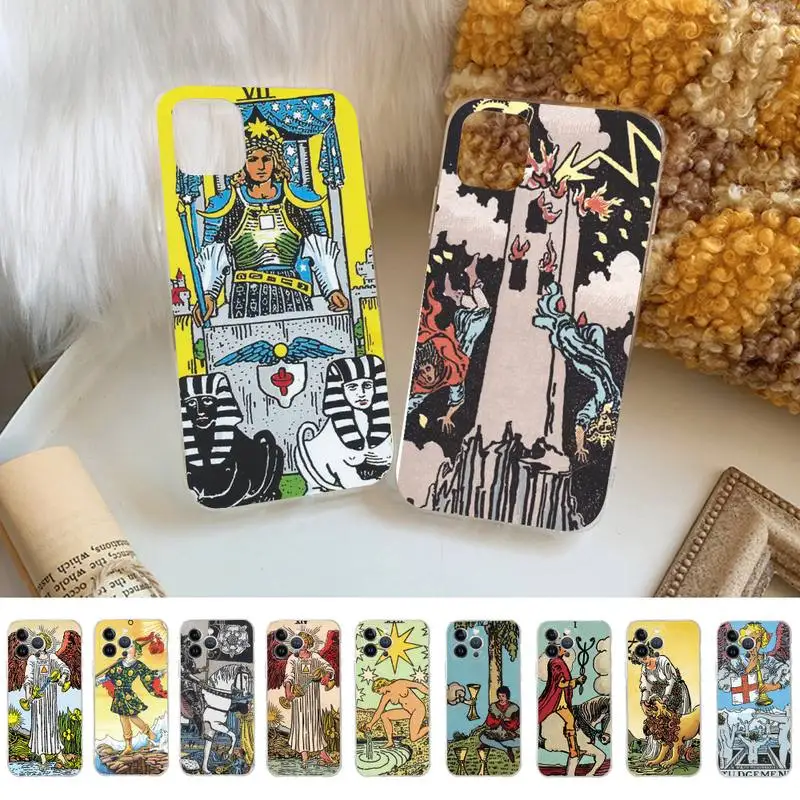 The Star Tarot Card Art Phone Case Silicone Soft for iphone 14 13 12 11 Pro Mini XS MAX 8 7 6 Plus X XS XR Cover