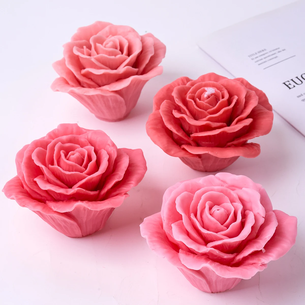 3D Flower Silicone Candle Mold DIY Handmade Rose Making Soap Plaster Resin Chocolate Baking Molds Valentine\'s Day  Craft Gift