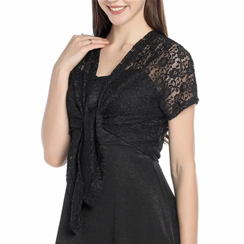 39BD Sonnenschutzschal, Blumenschal für Damen, atmungsaktiver Schal, eleganter Schal für Hochzeiten und Partys – Detail 3