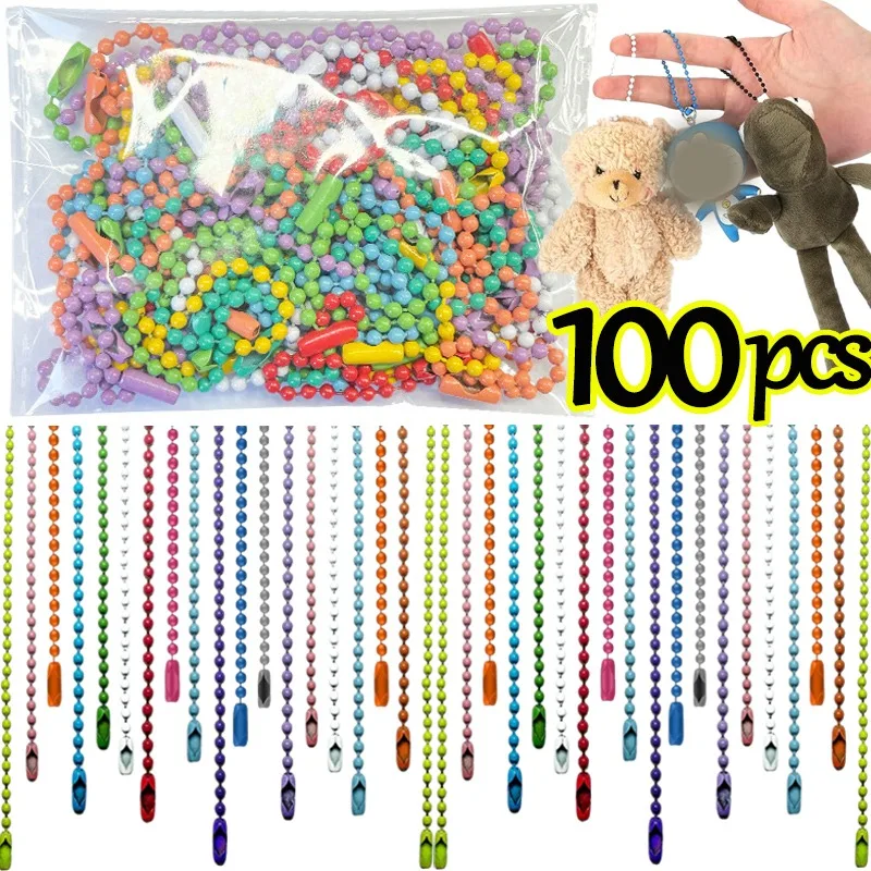 10/100pcs Ball Bead Chains Diy Keychain Dolls Label Hand Tag Connector Bracelet Jewelry Making Finding Accessorise Wholesale