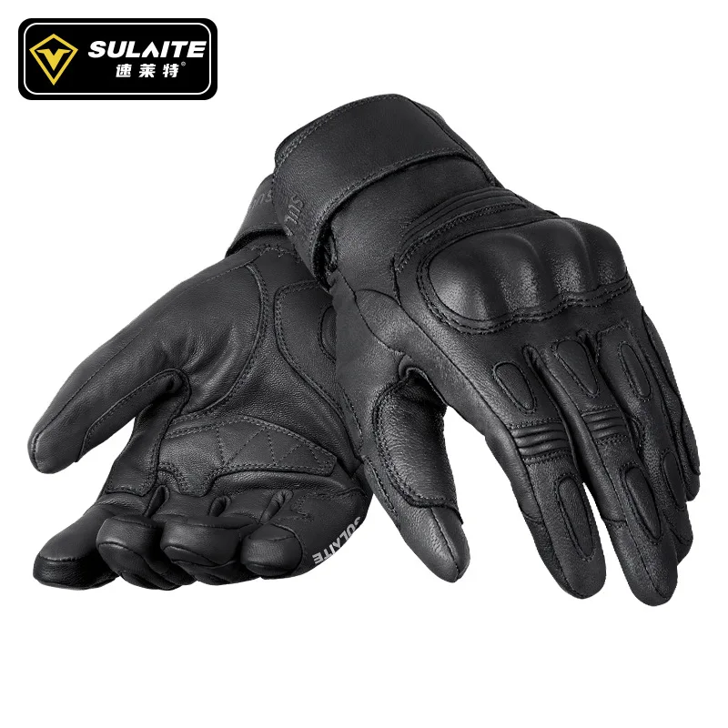 

Winter Motorcycle Gloves Men Leather Sheep Thermal Windproof Rainproof Keep Warm For Motorbike Touch Screen Riding Gloves SULAIT