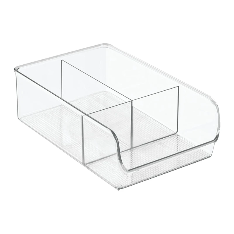 

HOT SALE Plastic Fridge And Freezer Divided Storage Organizer Bin, Container For Food, Drinks, Snacks, Produce Organization