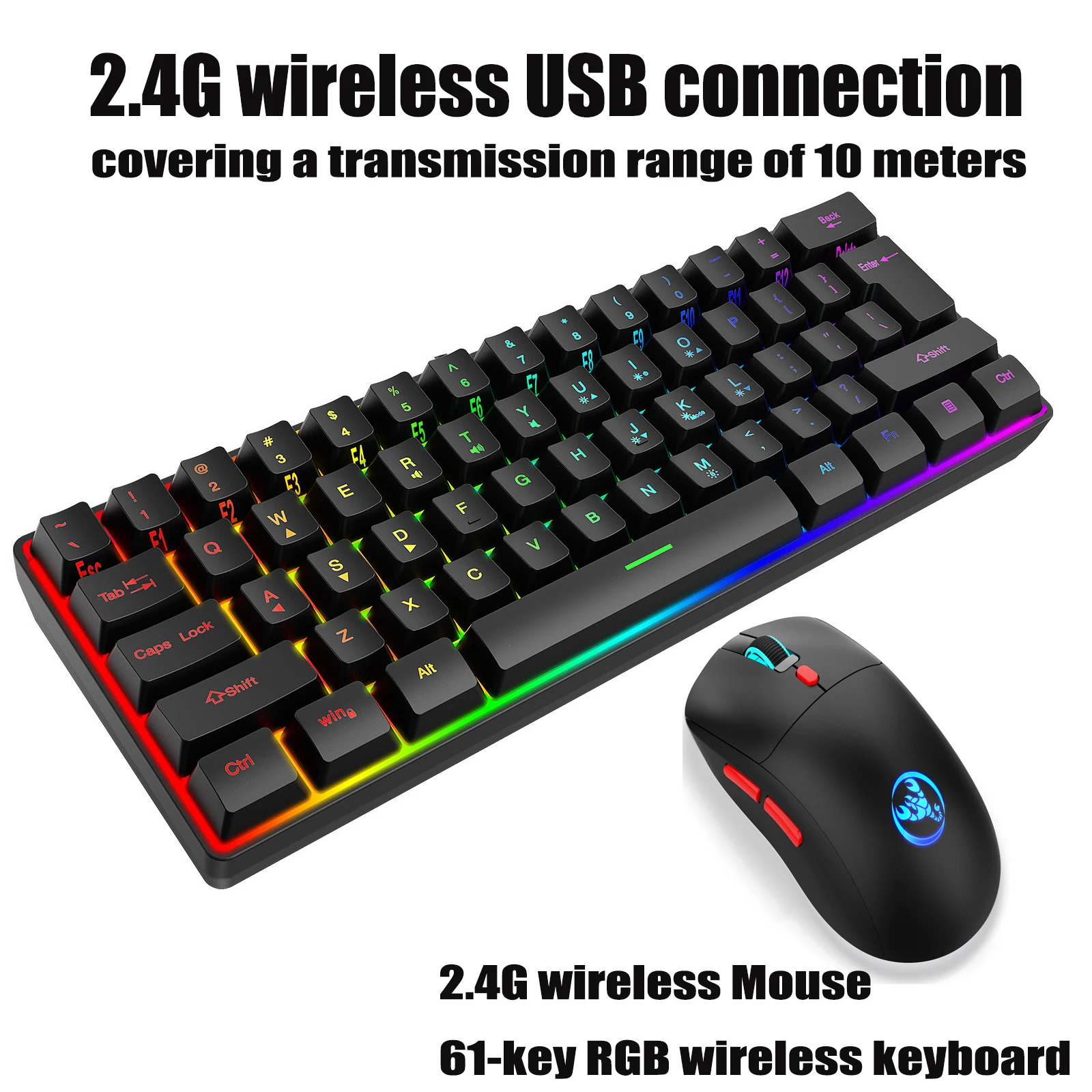 

Беспроводная клавиатура, игровая мышь, 2,4G, USB, teclado gamer, мини-ПК, teclado sem fio, клавиатура, беспроводная, teclados