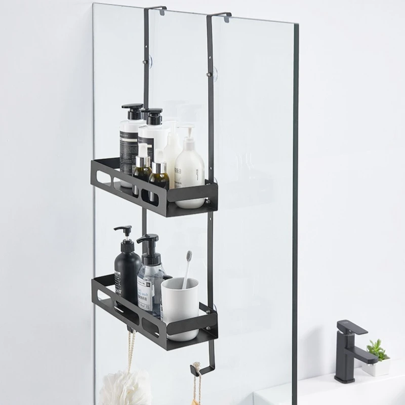 Wall Mounted Floating Storage Shelves Multifunctional Bathroom Shower Shelf Metal Household Bathroom Fixtures Accessories