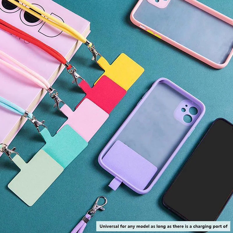 Universal Adjustable Phone Lanyard Anti-lost Lanyard Strap Detachable Colorful Neck Cord Phone Safety Tether Keychain Chain Rope - náhled 2