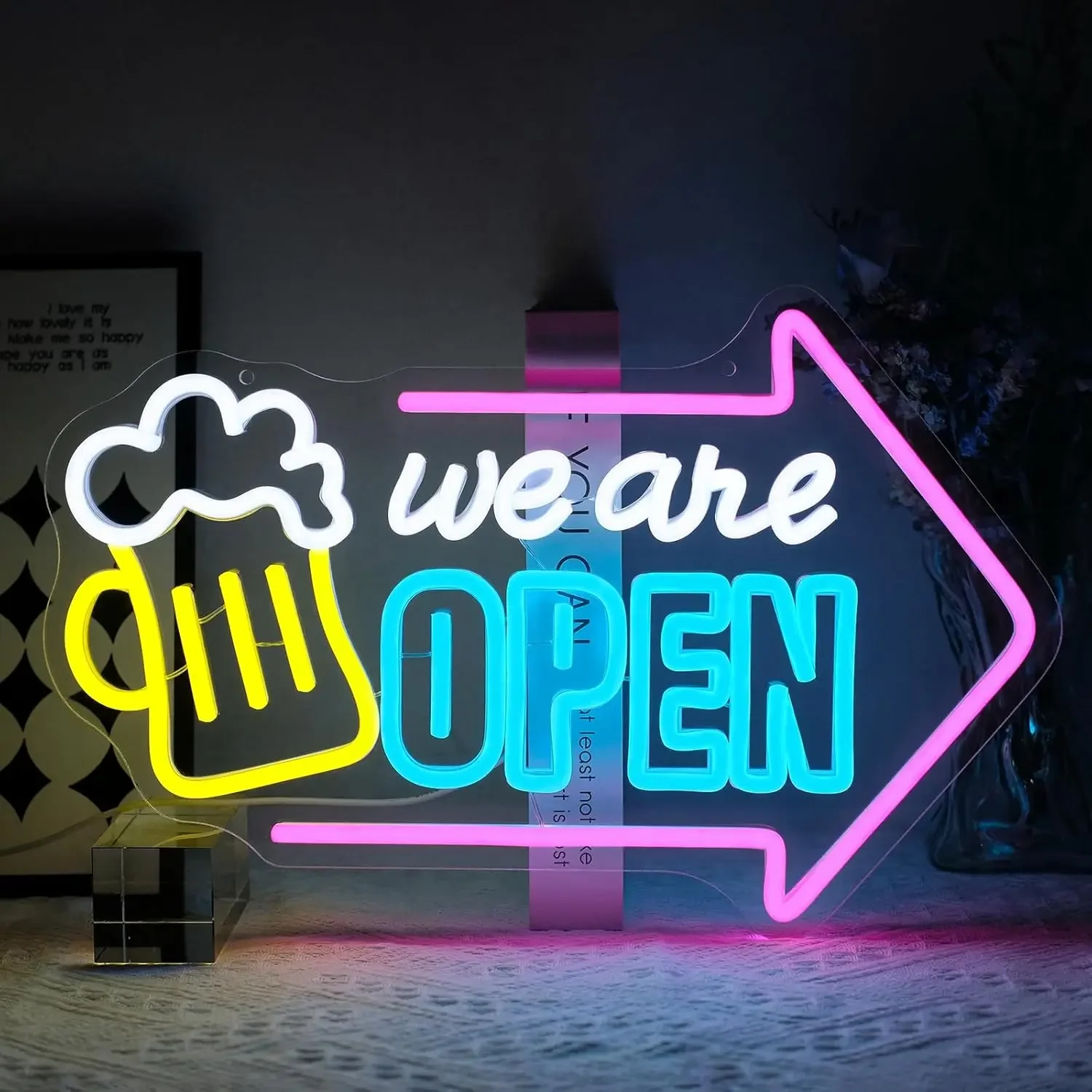

We Are Open Неоновая вывеска USB с регулируемой яркостью кофе 24 светодиодный неоновый свет для бара, человека, пещеры, кофейни, делового клуба, вечеринки, украшения дома