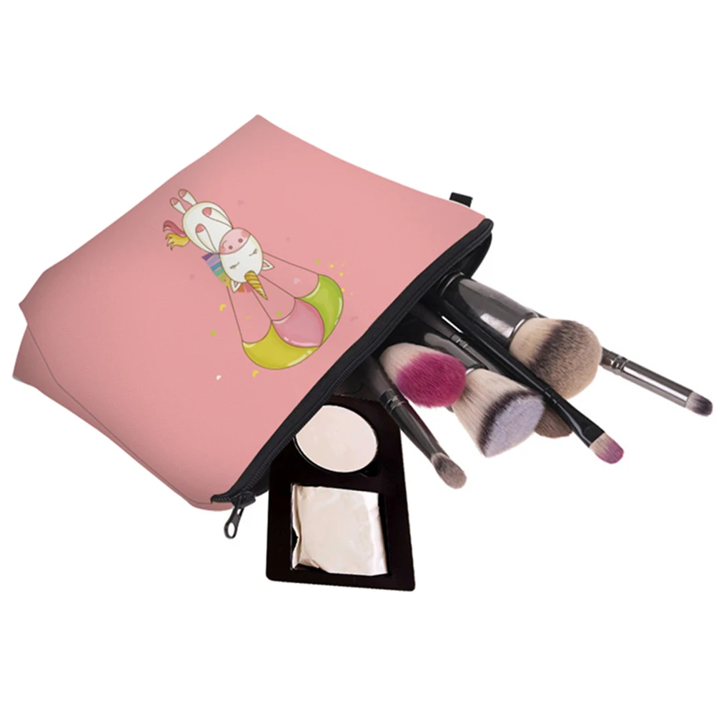 

Women Portable Bag Printed Makeup Storage Organizer For Travel Gym Outdoor Large Capacity Lightweight Polyester