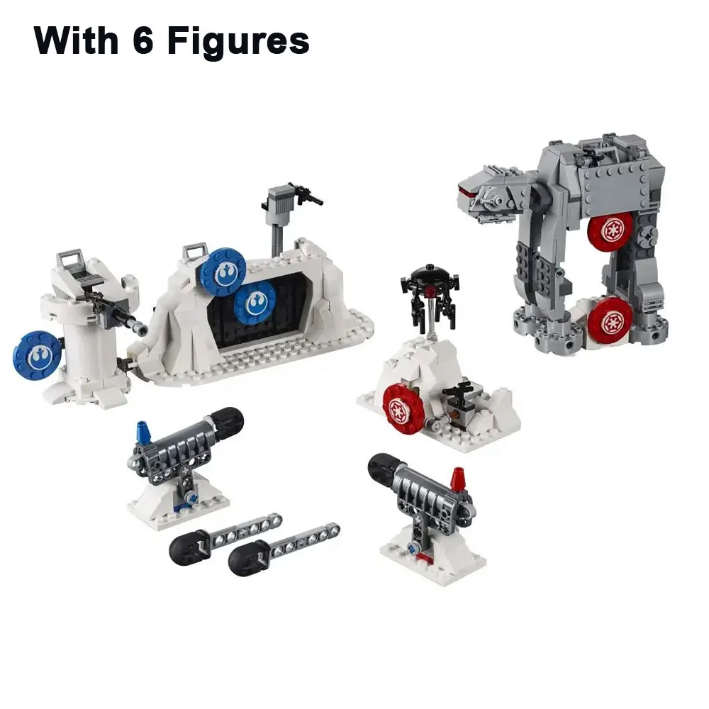

504PCS Creative Action Battle Echo Base Defence Building Blocks With 6 Figures Assemble Bricks Toy Gift For Children Adult