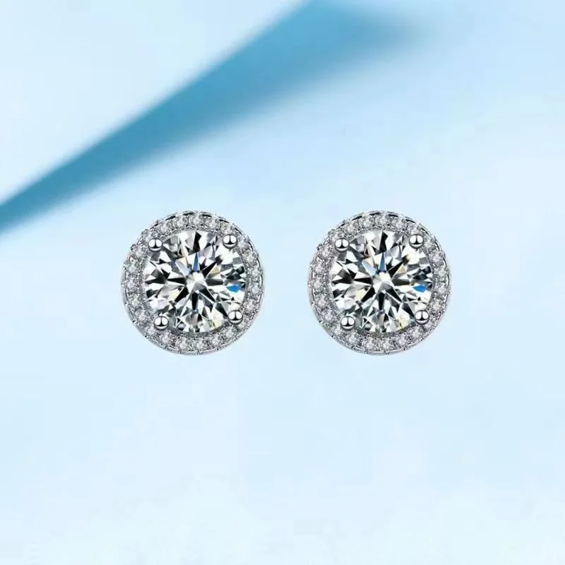 1 قيراط مويسانيتي-فييركريلين-رواندوهرينج مع زركونيا-أوهرينين إم جليكين ستيل #2