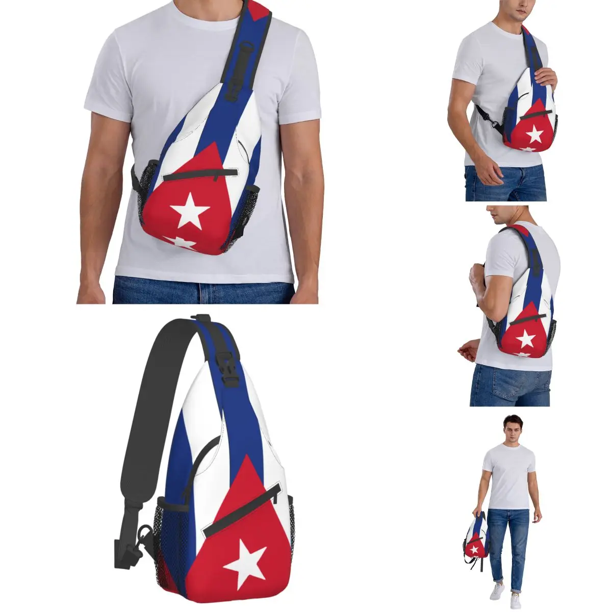 Mochila pequeña con bandera de Cuba para deportes al aire libre, bandolera de pecho, mochila de hombro, mochilas de día cubanas, bolsa de libros fresca