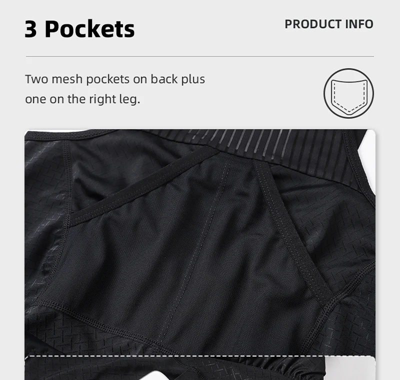KYWBIKE Herren Pro Fahrrad Trägerhose Sommer Atmungsaktiv Feuchtigkeitsableitend 3 Taschen Langstrecke Rennrad MTB Profi Team Radhose – Detail 12
