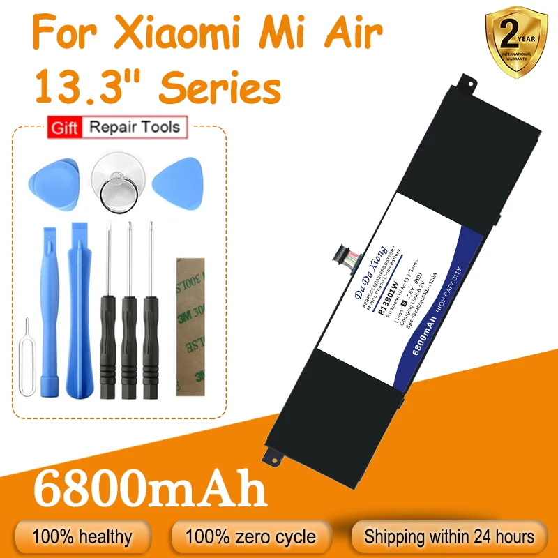 Battery for Xiaomi Mi Notebook Air, Free Tools, 6800mAh, R13B01W, R13B02W, 13, 13.3 