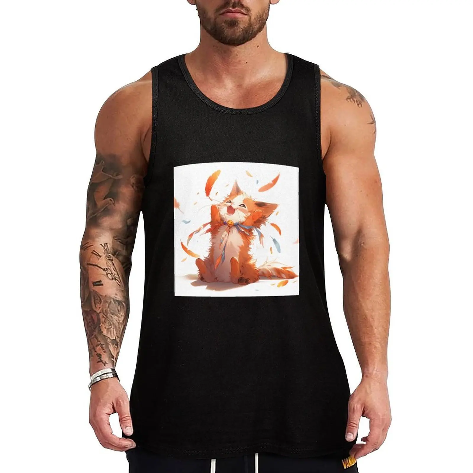 

tater tot cat Tank Top bodybuilding anime clothes sleeveless Gym clothes
