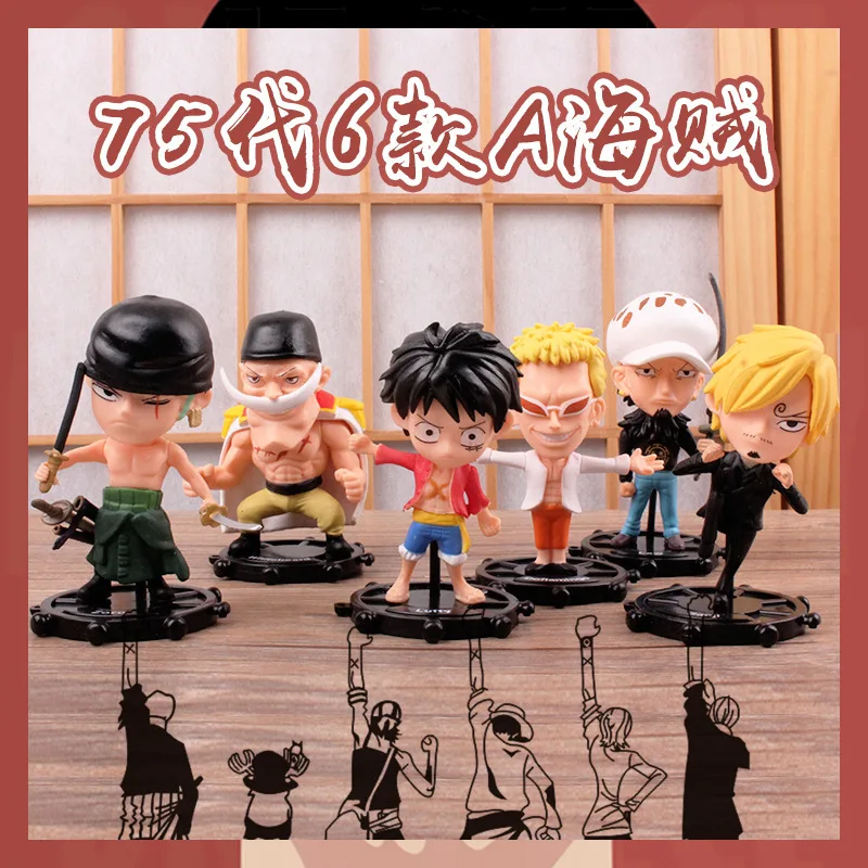 6pcs/set Anime One Piece Luffy Zoro Sanji Hancock Nami Chopper Q Version Action Figures PVC Model Toys doll Desk Decor Gifts