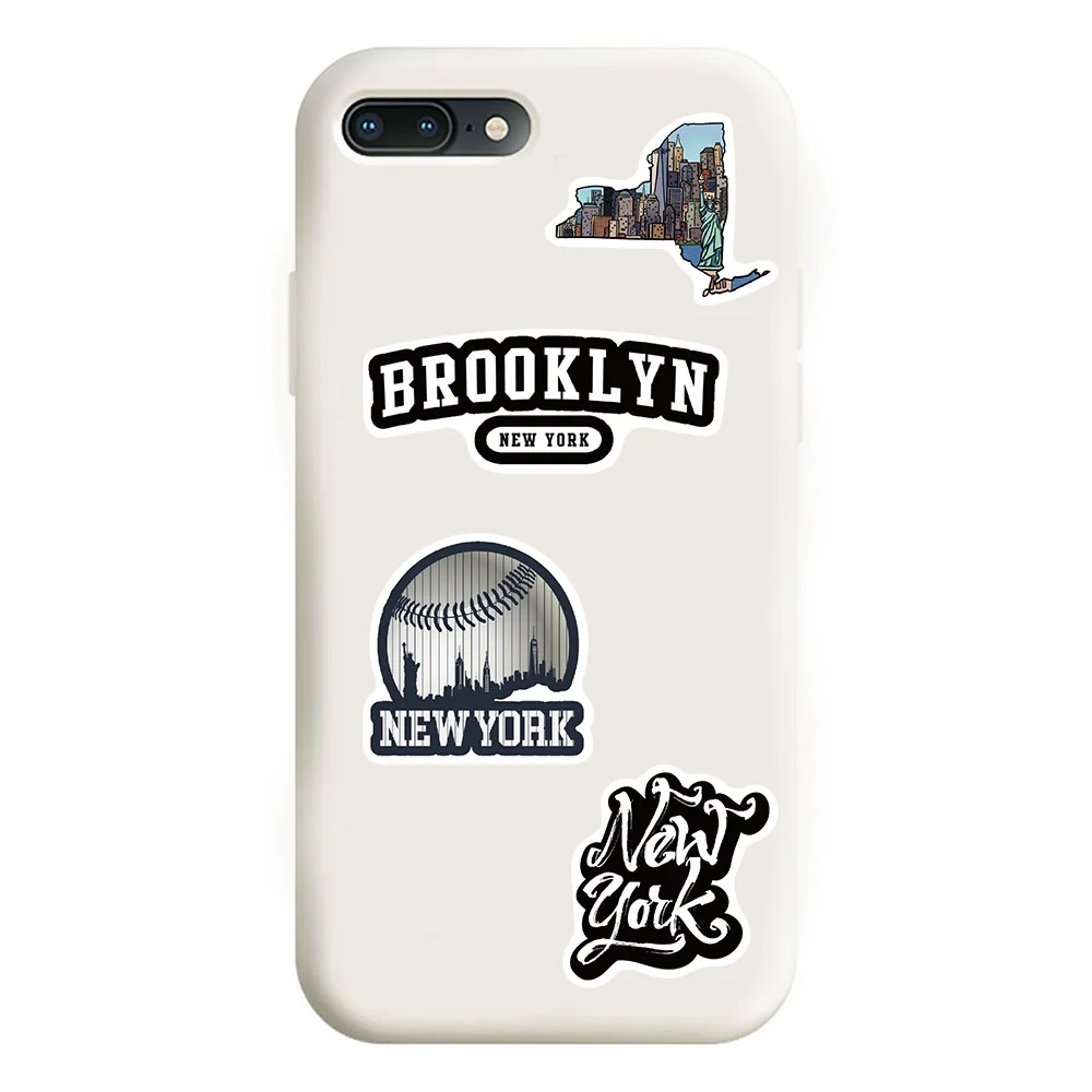 Autocollant de dessin animé New York pour valise, skateboard, ordinateur portable, bagage, téléphone, voiture, décalcomanie bricolage, 10 pièces, 30