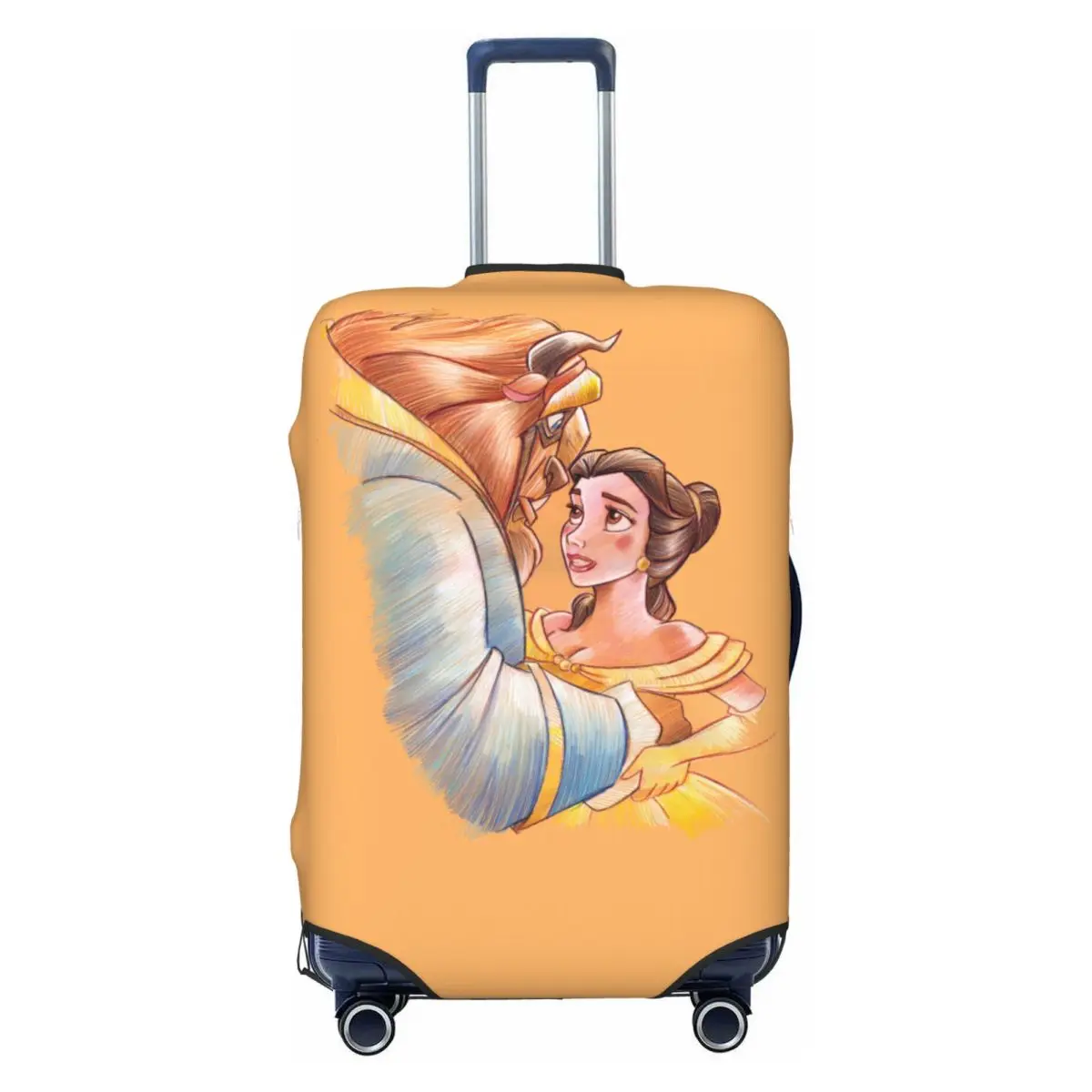 

Custom Beauty Anime And The Beast Luggage Cover Protector Funny Travel Suitcase Covers for 18-32 Inch