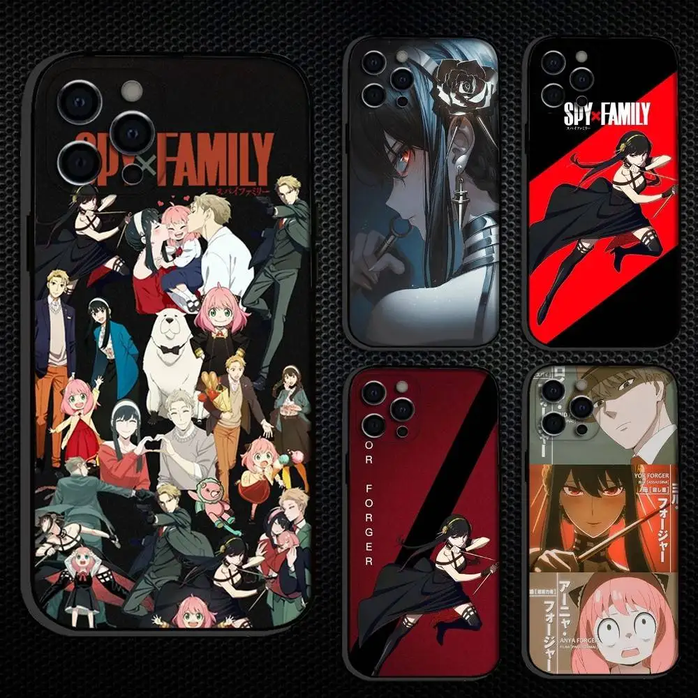 

Cute Anime S-SPY FAMILY Anya Forger Phone Case For iPhone 16,15,14,13,12,11 Plus,Pro Max, Others Soft Black Cover