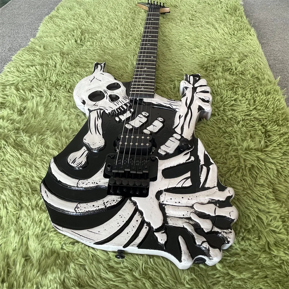 Free shipping 6 strings skeleton guitars,Real picture guitar,rosewood fingerboard with groove Black hardware guitarra