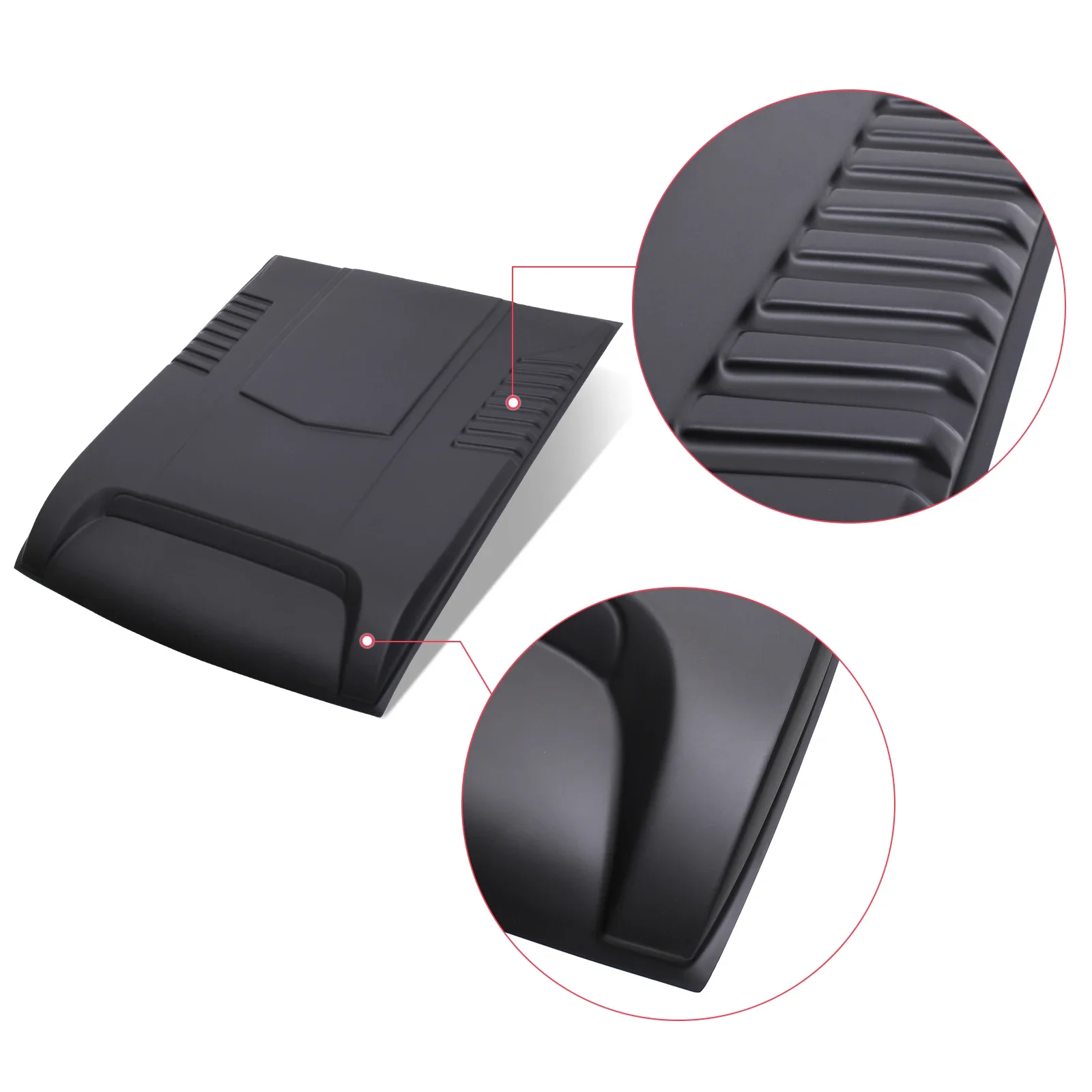 BIG SIZE Matte Black Bonnet Scoop Hood Cover Guard Trim Protector For Toyota Hilux 2015 2016 2017 2018 2019  2020