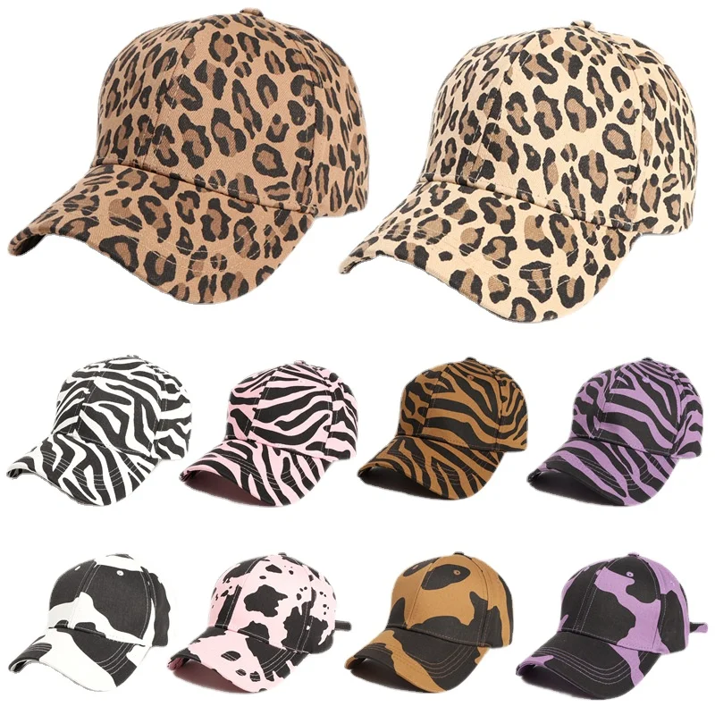 Gorra de béisbol con estampado de cebra y leopardo para hombre y mujer, gorro de Hip Hop con estampado Animal, ajustable, Unisex