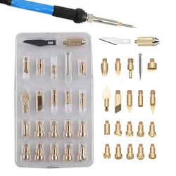 23pcs Electric Soldering Iron Tips Head Wood Burning Pen Art Leather Engraving Soldering Iron Carving Tips Hand Tool Parts