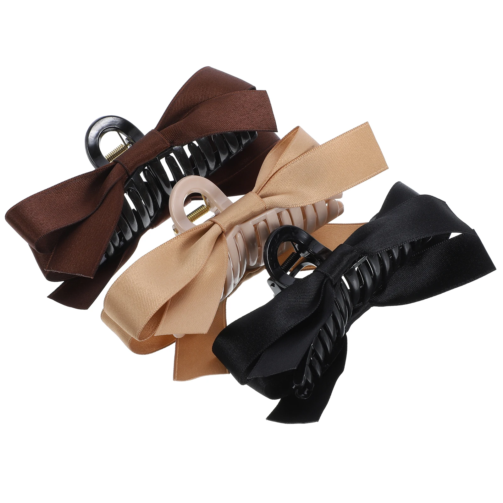 

3 Pcs Bow Shark Clip Hair Clips Women Claw Tie Bow-knot Thick Polyester for Miss