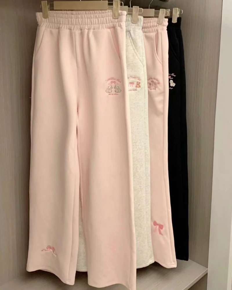 

Embroidery Joggers Women Clothes Fashion Hip Hop Streetwear Women Pants Casual Wide Legs Versatile Sweatpants Women Trousers