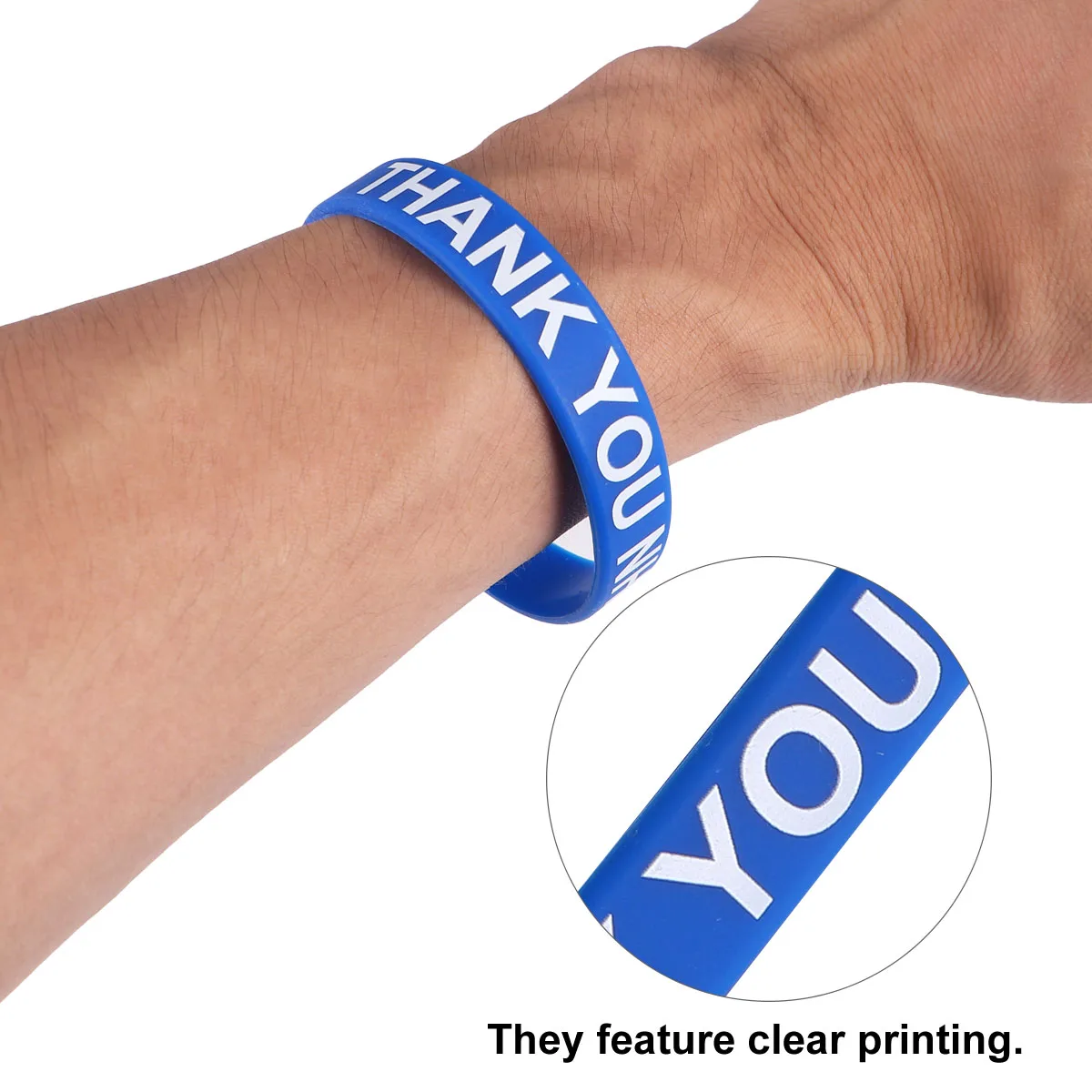 

2pcs Thanks Colorful Wrist Straps Wristbands Colorful Hand Accessories Comfortable Clear Printing