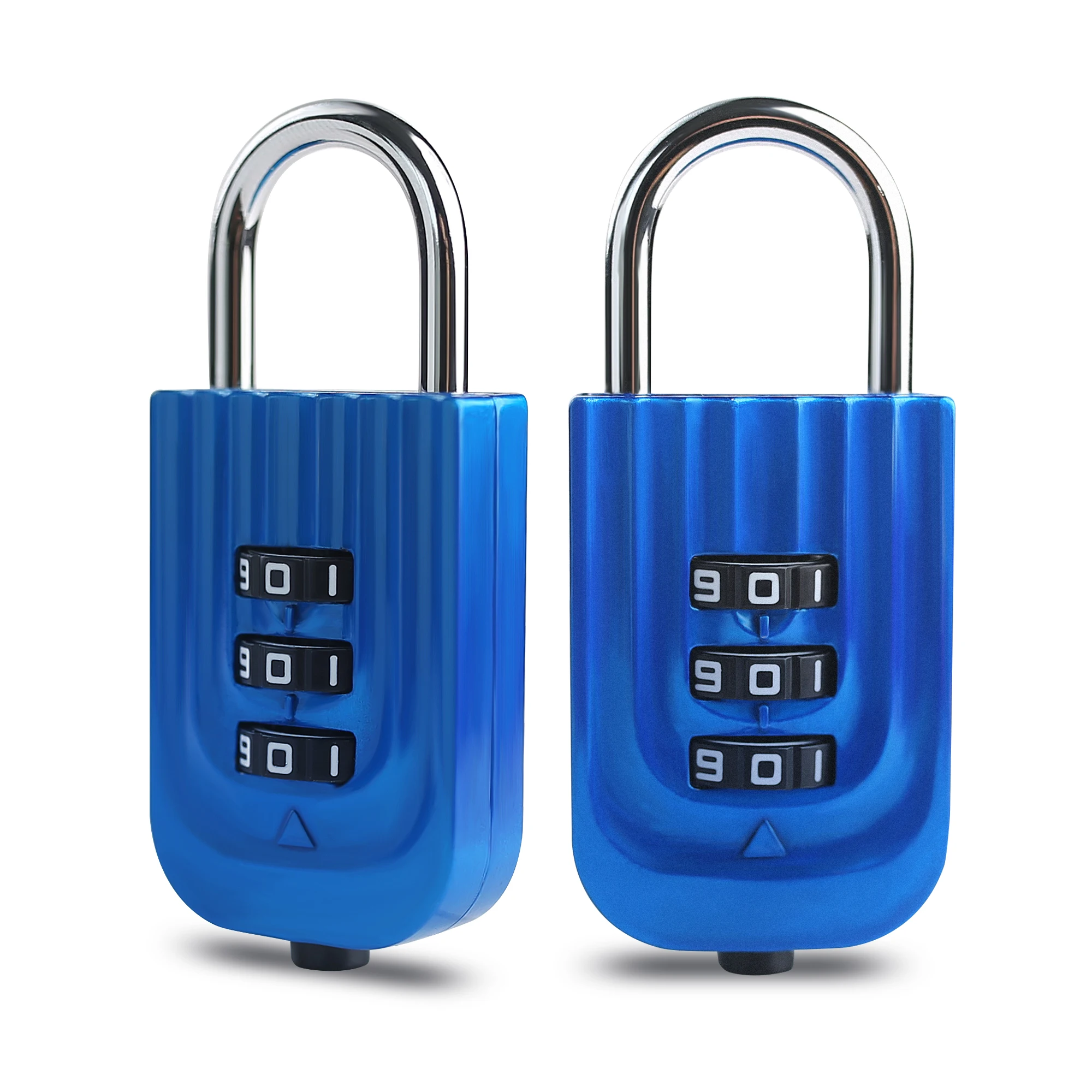 3 Digit Combination Padlock One-Touch Quick Unlock Resettable Code Lock Aluminum Alloy Security Lock for Gym Locker Luggage Back