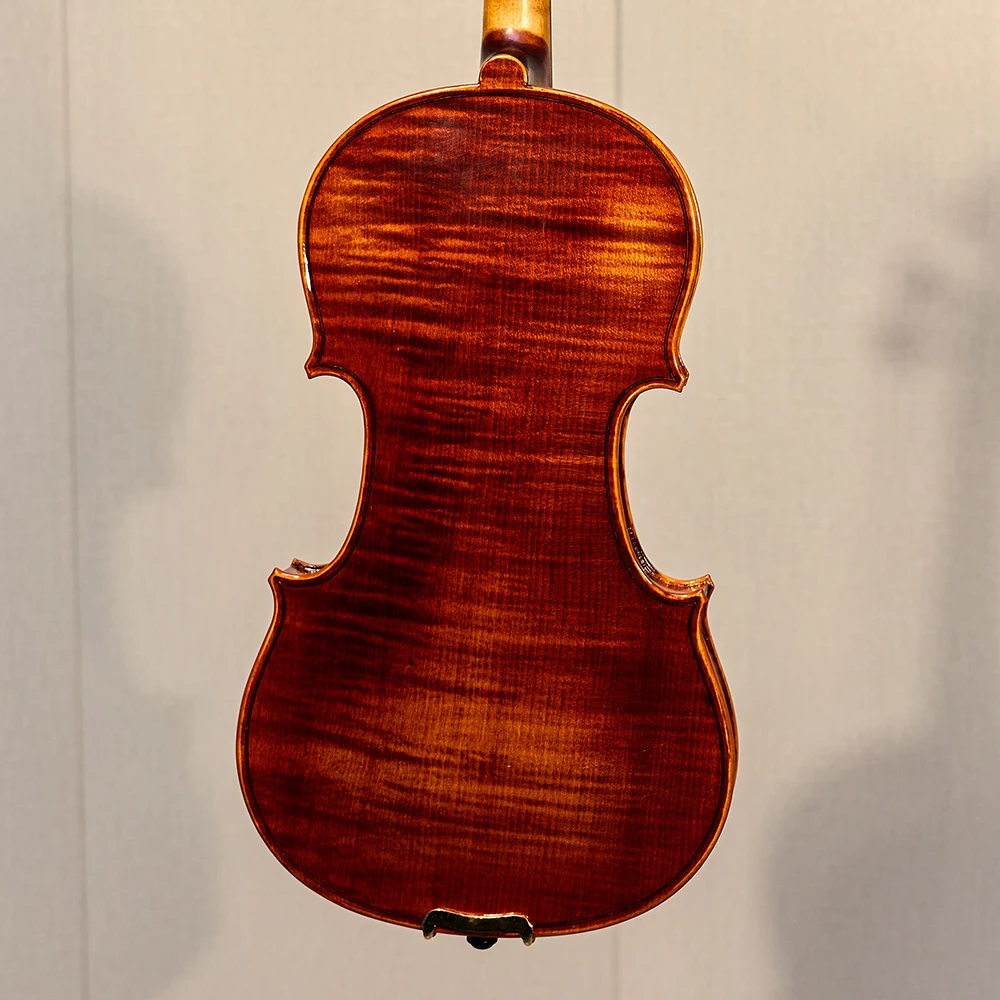 Violín Acústico Retro de Madera Maciza Mate para Principiantes y Avanzados, Tamaño 4/4, con Fondo de una Pieza y Hermosa Veta + Sonido 1-30-V07