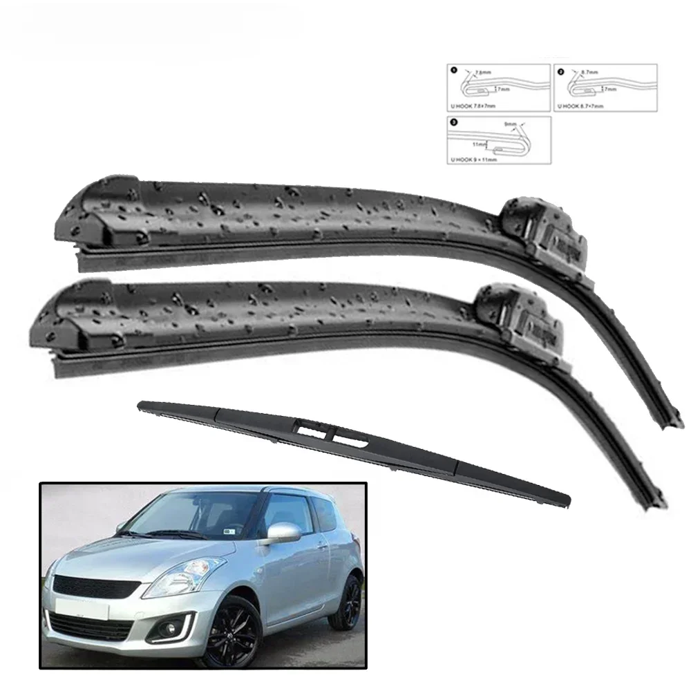 Car Wiper Front & Rear Wiper Blades Set Kit For Suzuki Swift Hatchback 2010 - 2017 Windscreen Windshield Window 21