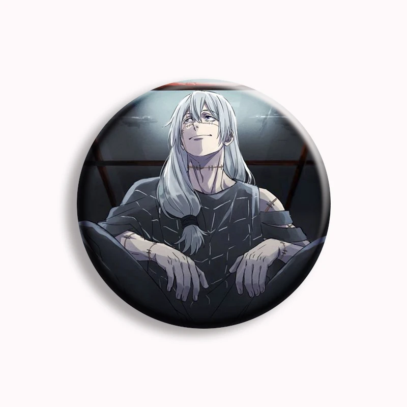 Anime japonês Jujutsu Kaisen Button Pin, personagem de desenhos animados, broche bonito, crachá para decoração do saco, fãs coletam, presente dos amigos, quente, 58mm