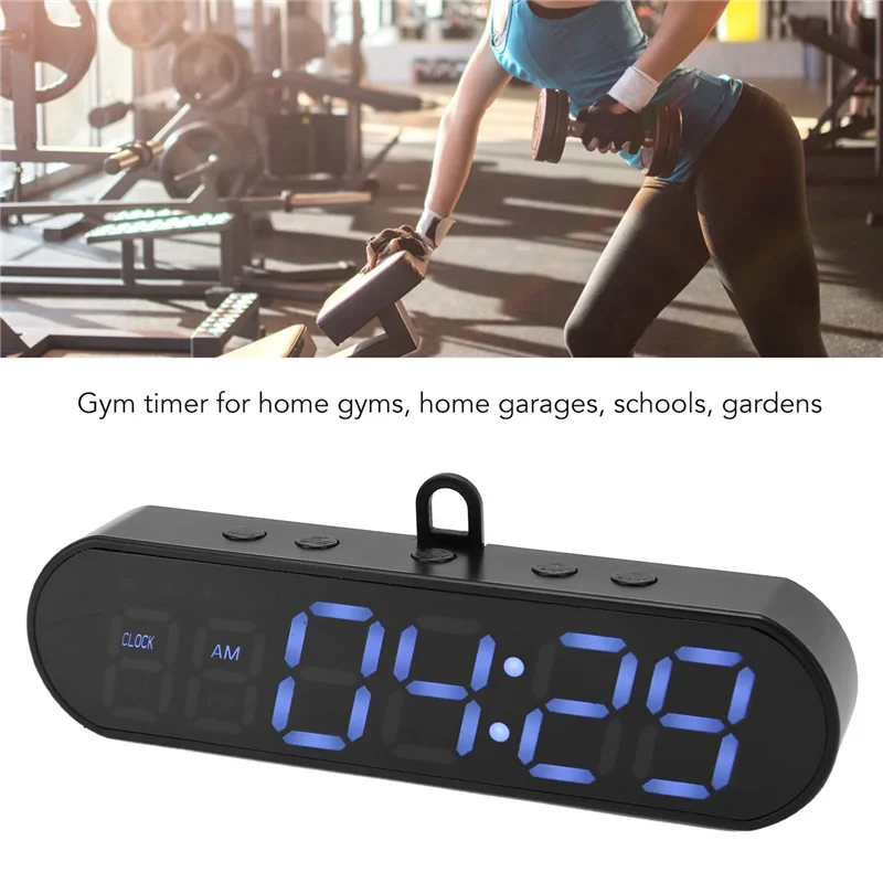 AC56-Portable Gym Timer Switch Multifunctional 1000Mah USB Fitness Sports Interval Workout Timer Alarm Clock