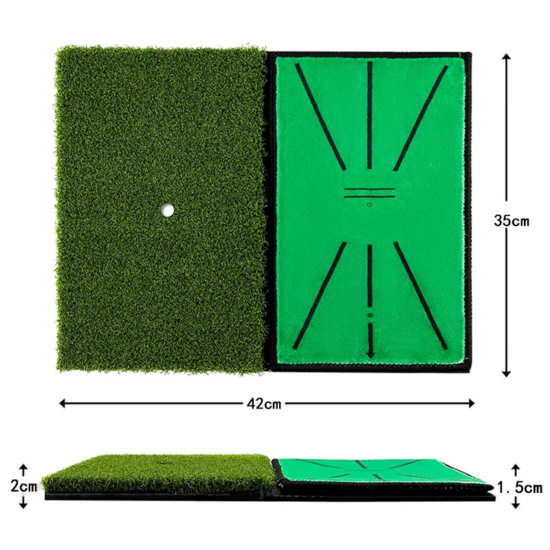 Golf Exercise Mat 2 In 1 Training Hitting Grass Pad with Ball Backyard Indoor Practice Aids Fitness Sports Supplies