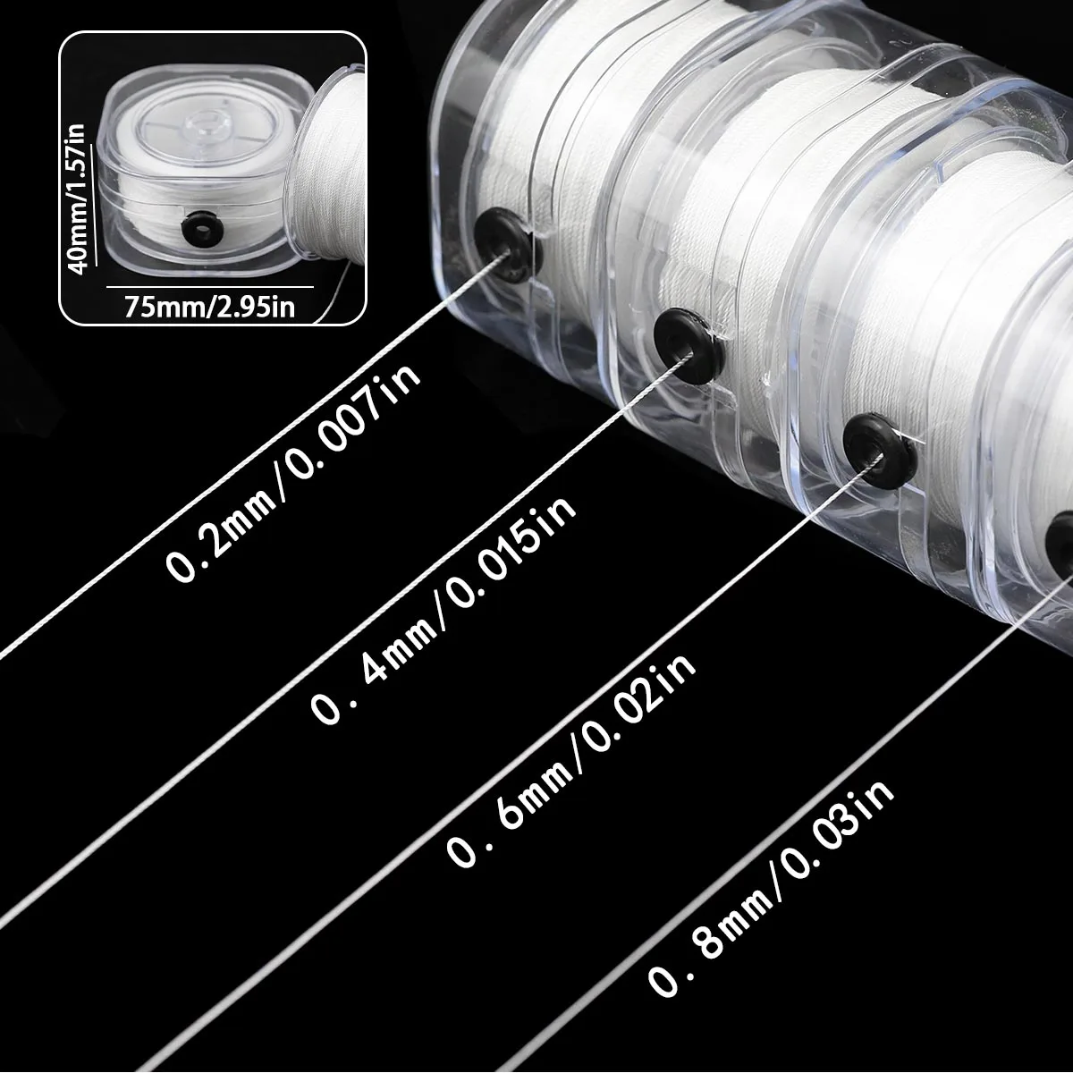 0.2/0.4/0.6/0.8mm Strong Elastic Crystal Beading Cord for Bracelets Stretch Thread String Necklace DIY Jewelry Making Cord