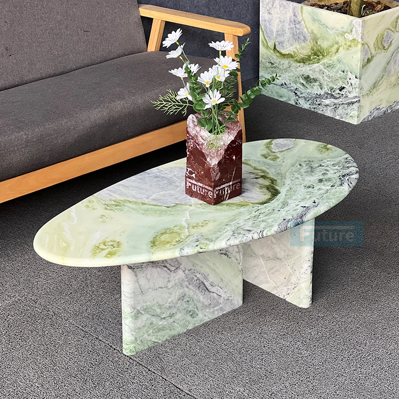 

Luxury Modern Green Marble Coffee Table Living Room Furniture Nesting Tv Stand and Coffee Table