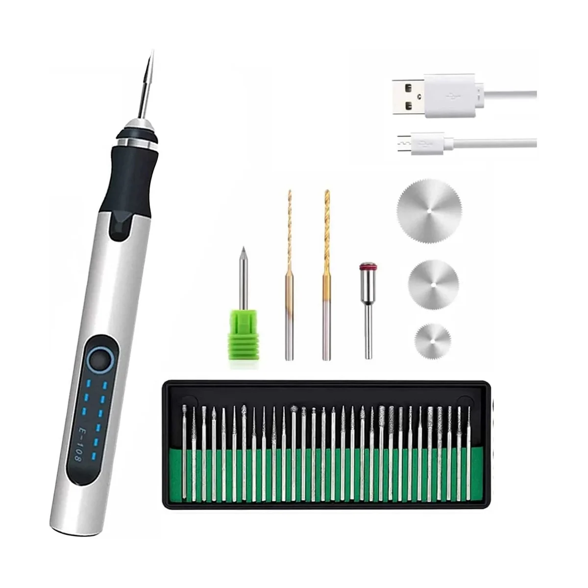 USB Customizer penna per incisione professionale 30 bit, penna per incisione ricaricabile Cordless, strumento per incisione per metallo