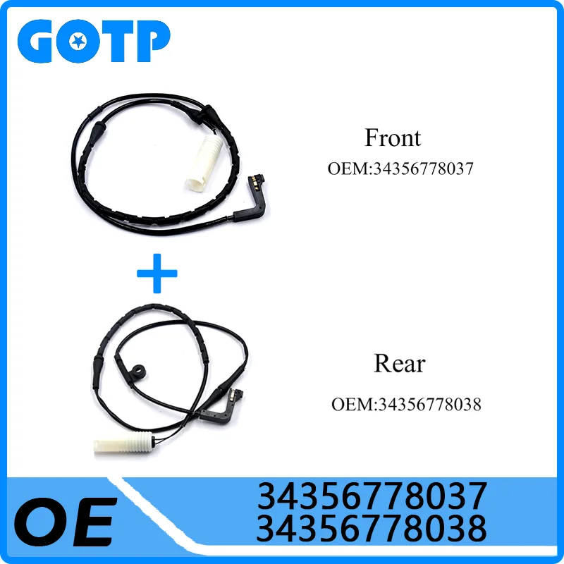 GOTP Front And Rear Brake Pad Wear Sensor #34356778037 34356778038 For BMW ALPINA E65 E66 M54 M57 730i 730d 730Li 7-Series