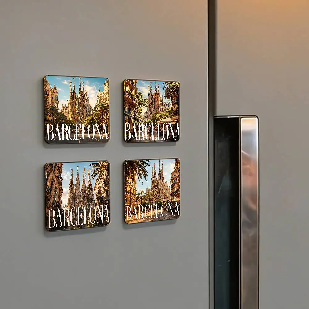 Barcelona City Cityscape Refrigerator Magnets For Dishwasher/ Refrigerator/ Freezer, Whimsical Kitchen Decor