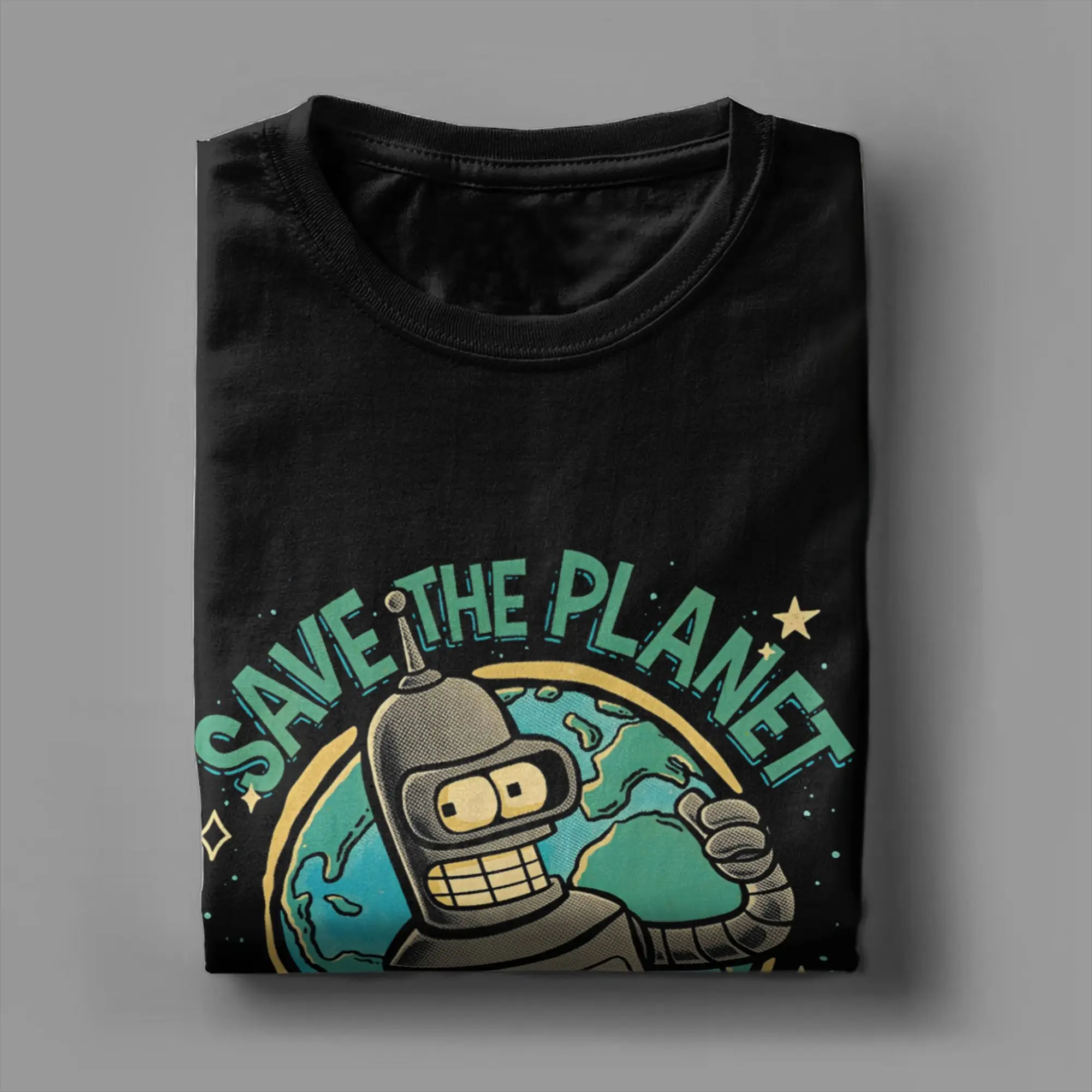 Bendered Save the Planet Kill All Humans Men's T Shirt Cartoon Leisure Tee Shirt Crew Neck T-Shirt Cotton Summer merchandise