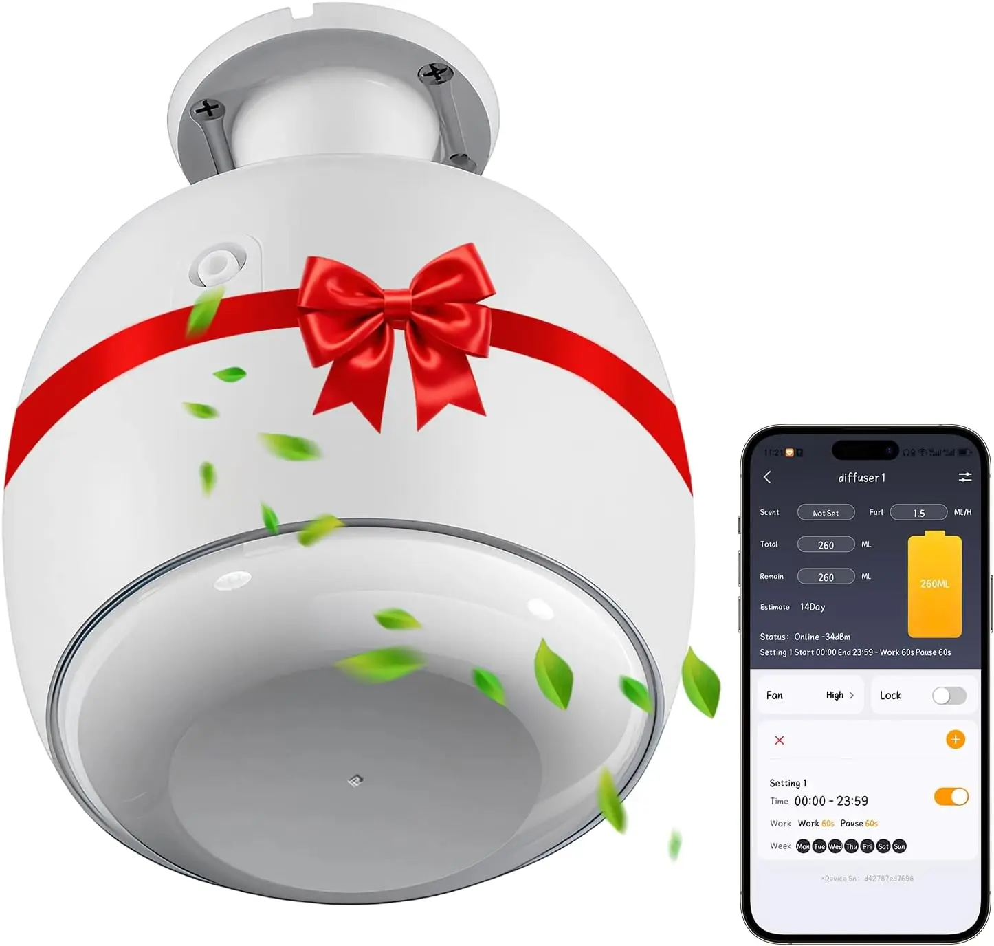 

Потолочный умный ароматизатор площадью 3500 кв. футов – для систем ОВКВ, ароматизатор для всего дома и коллекции отелей, безводный