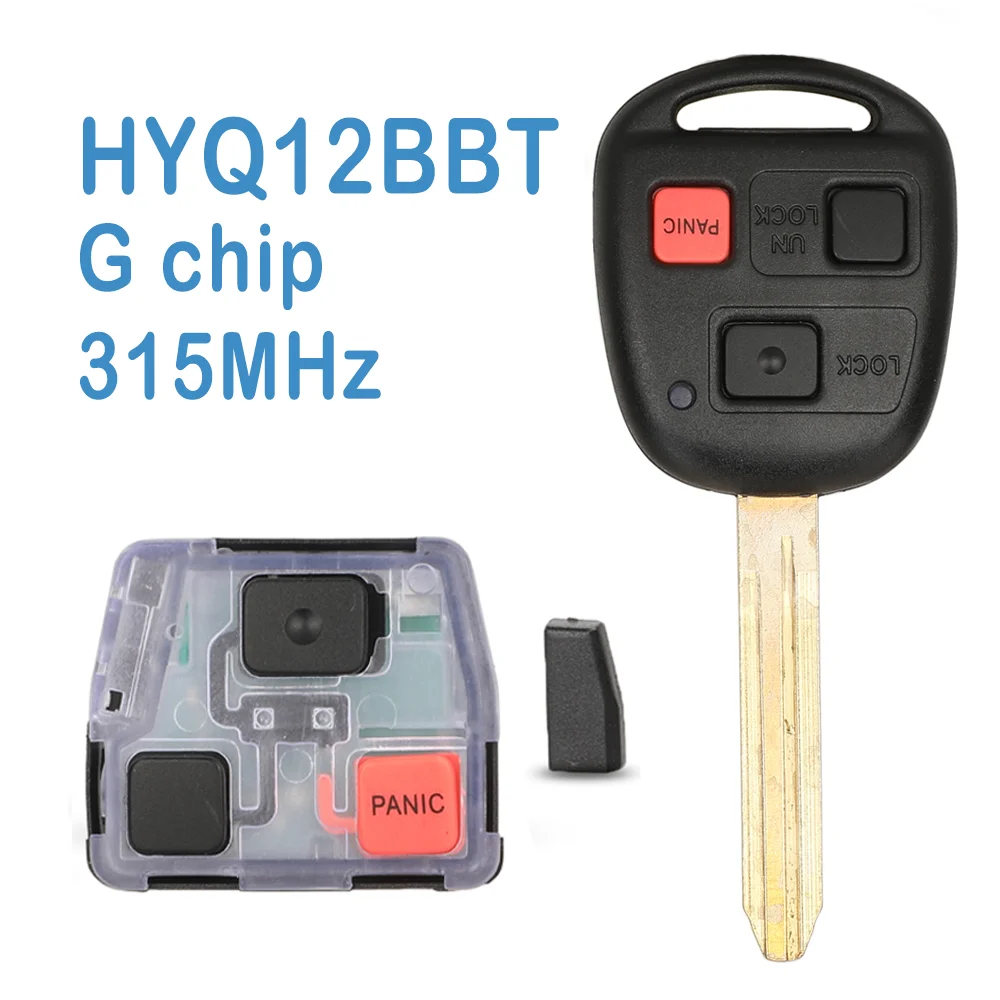 

2 Pcs HYQ12BBT Auto Smart Remote 3 Buttons ASK 315MHz G Chip TOY43 Car Key Fob For Toyota FJ Cruiser 2010-2015