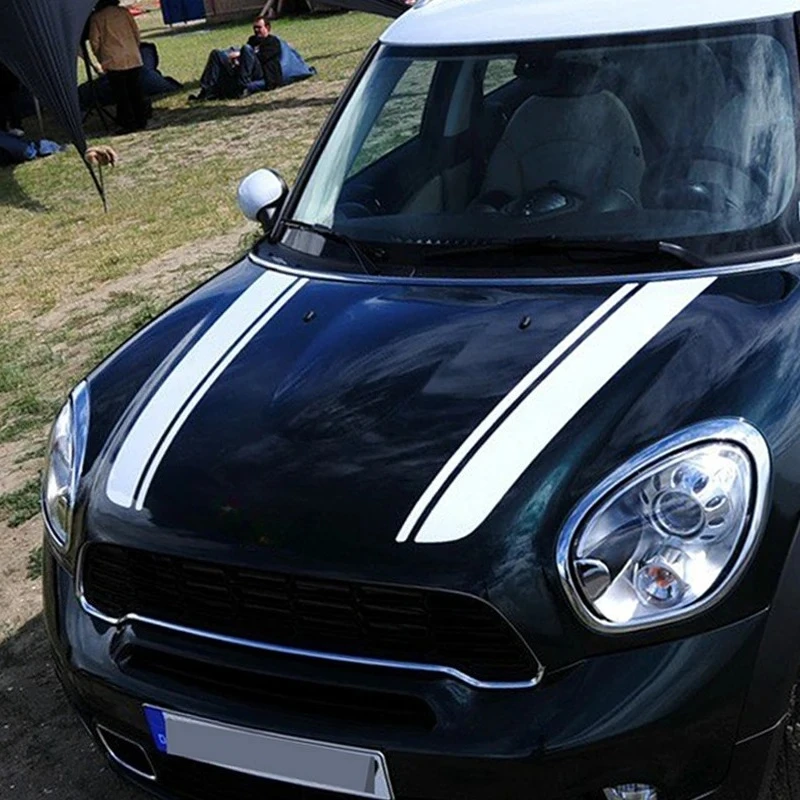 Car Hood Bonnet Stickers Head Stripe Decal For MINI Cooper One S JCW Countryman Clubman R55 R60 R61 F54 F55 F56 Car Accessories