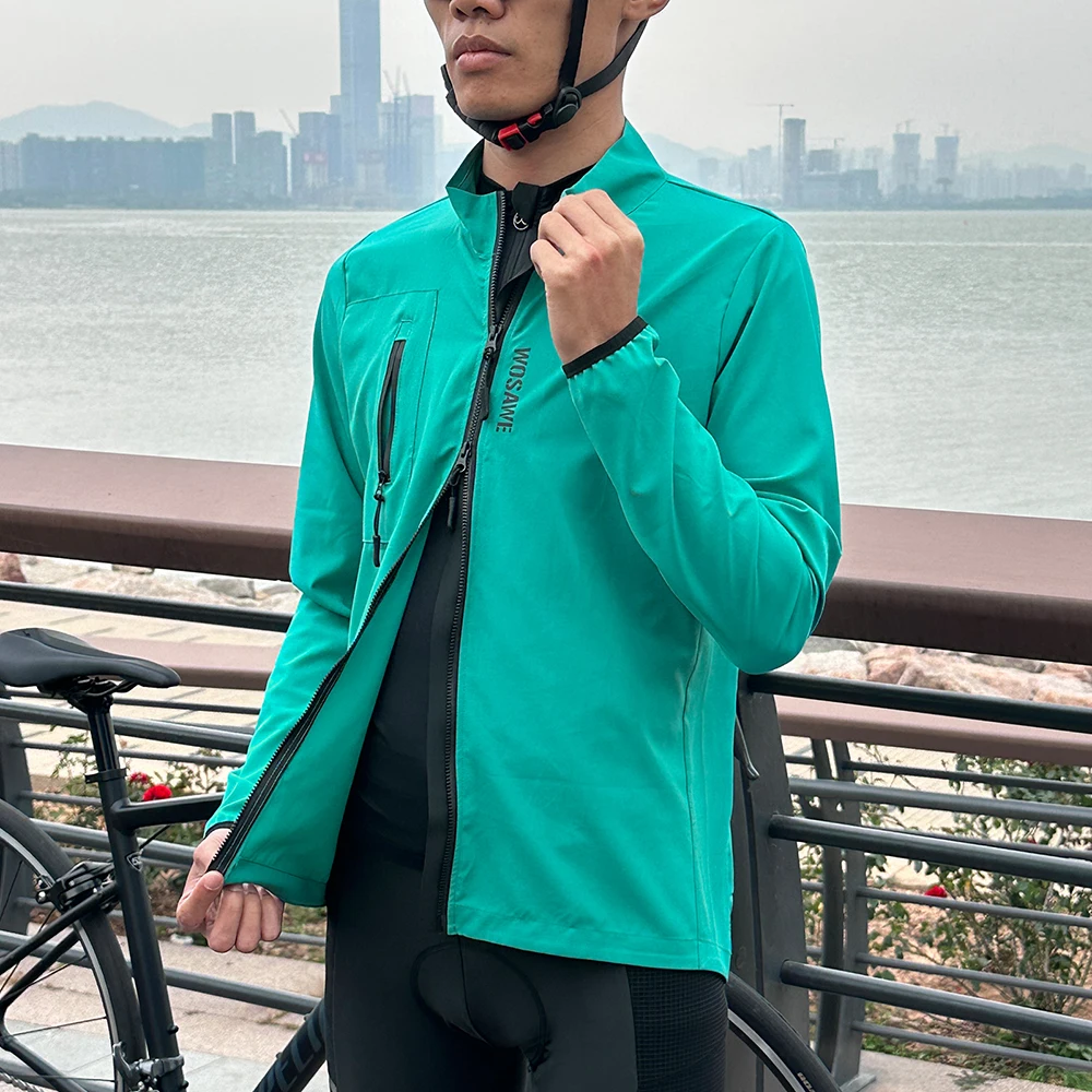 WOSAWE Spring Men's Cycling Windbreaker Jacket Gravel Man Bicycle Windshield Jacket Windproof Packable Bicycle Wind Jacket